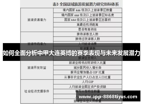 如何全面分析中甲大连英博的赛季表现与未来发展潜力